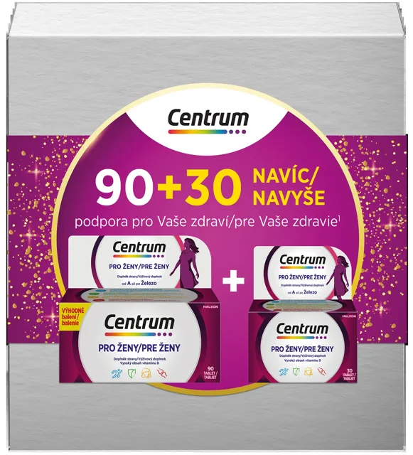 Centrum multivitamín pro ženy dárkové balení 90 + 30 tablet