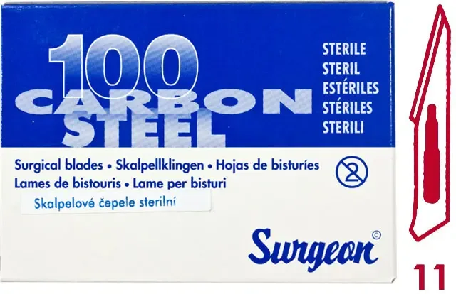 Čepelky skalpelové SURGEON č. 11 sterilní 100 ks