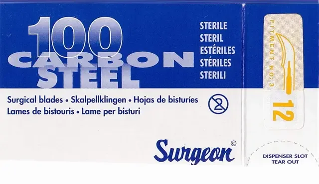 Čepelky skalpelové SURGEON č. 12 sterilní 100 ks