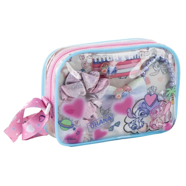 Cerdá Kosmetická taštička s vlasovými doplňky Stitch 8 ks