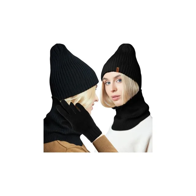 Černý zimní set 3v1