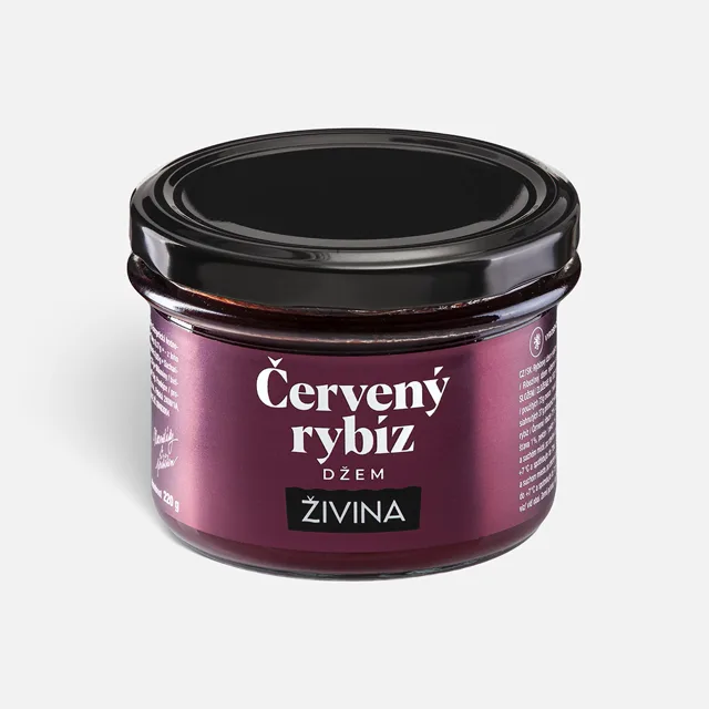 Červený rybíz džem 220 g  s vysokým podílem ovoce