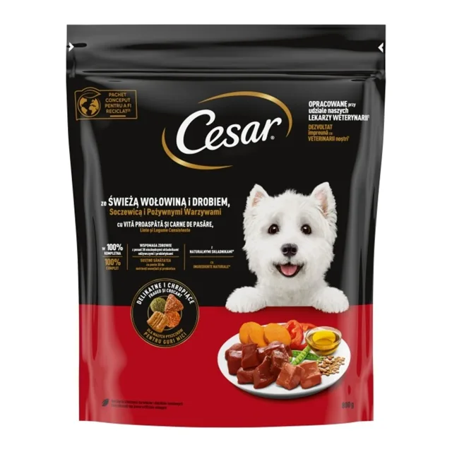 Cesar hovězí a drůbeží granule 800 g