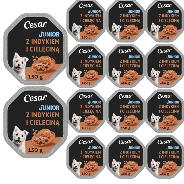 CESAR Junior s krůtou a telecím masem 14x150g krmivo pro štěňata