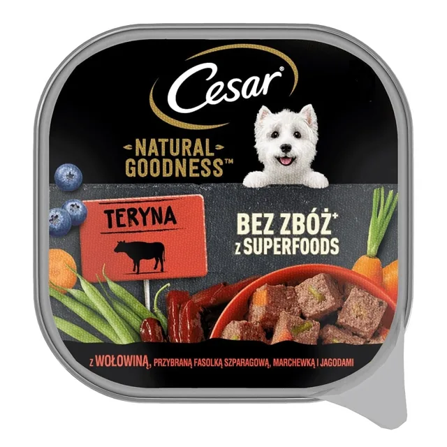 CESAR Natural Goodness Hovězí, zelené fazolky, mrkev a borůvky 100 g