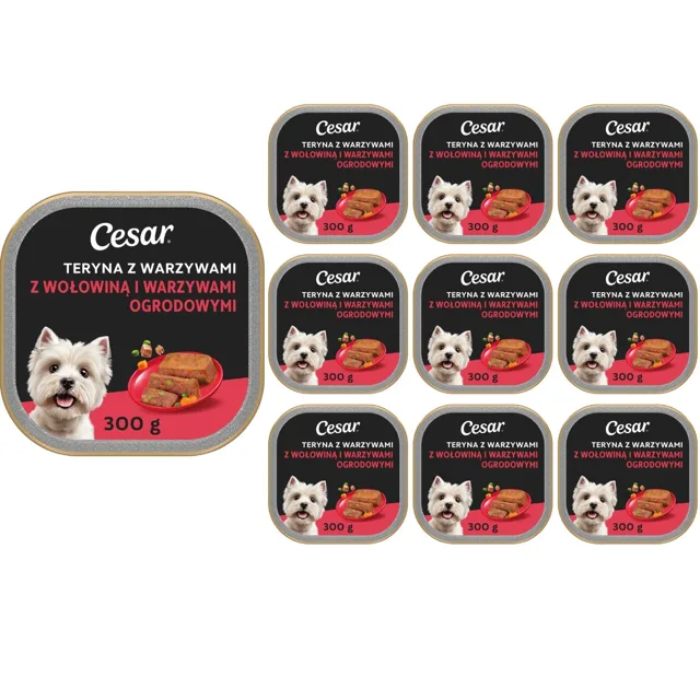 CESAR se zeleninou 10x300 g krmivo pro psy s hovězím masem a zeleninou
