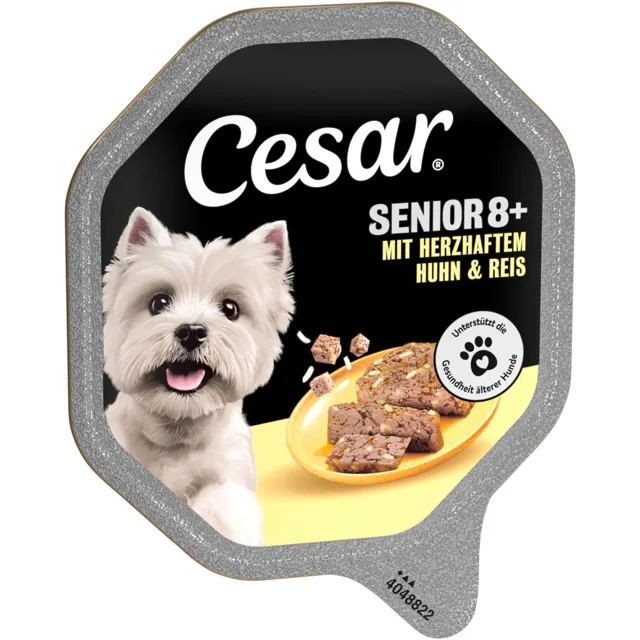 Cesar Senior 10+ mistička 28 x 150 g - s kuřecím a rýží
