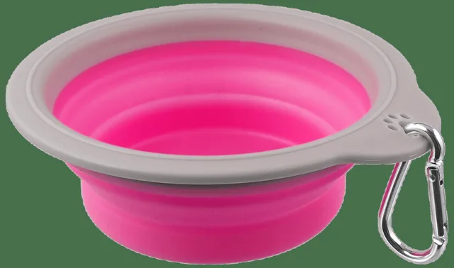 Cestovní miska Dog Fantasy skládací růžová 15cm
