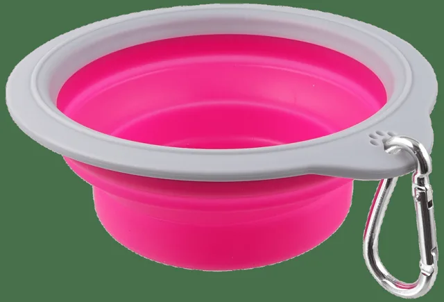 Cestovní miska Dog Fantasy skládací růžová 18cm