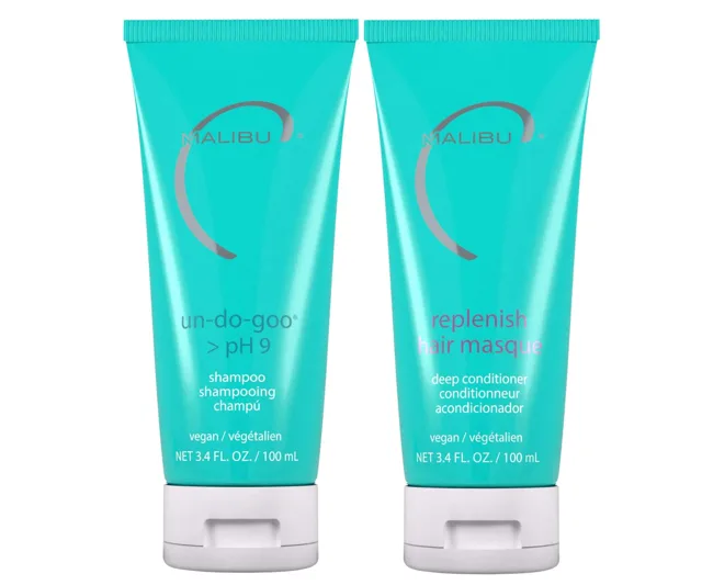 Cestovní sada pro hloubkové čištění a hydrataci vlasů Malibu C Un-Do-Goo a Replenish Masque - šampon 100 ml + maska 100 ml + dárek zdarma