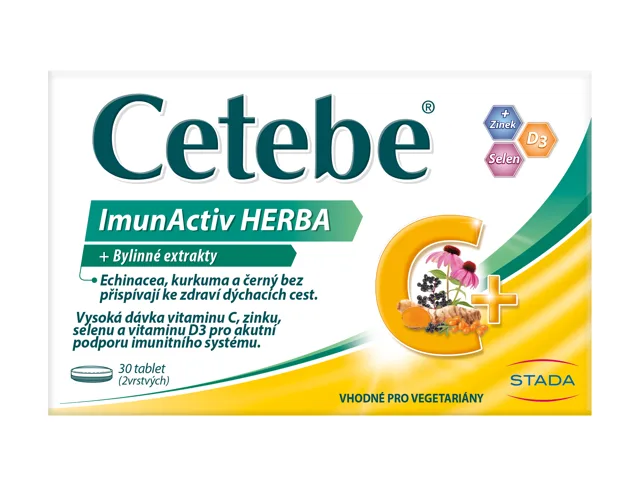 Cetebe ImunActiv HERBA +Bylinné extrakty 30 tablet