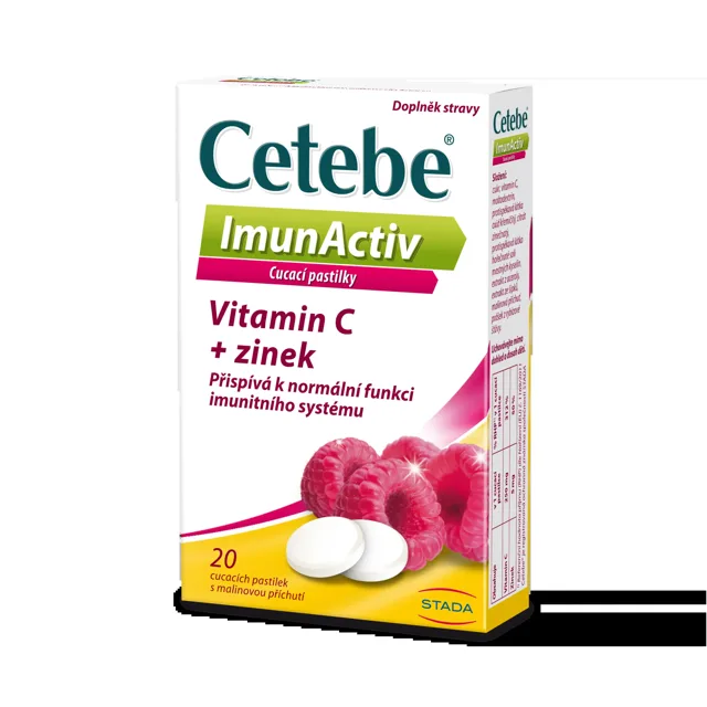 Cetebe ImunActiv Vit.C+zinek 20 cucacích pastilek