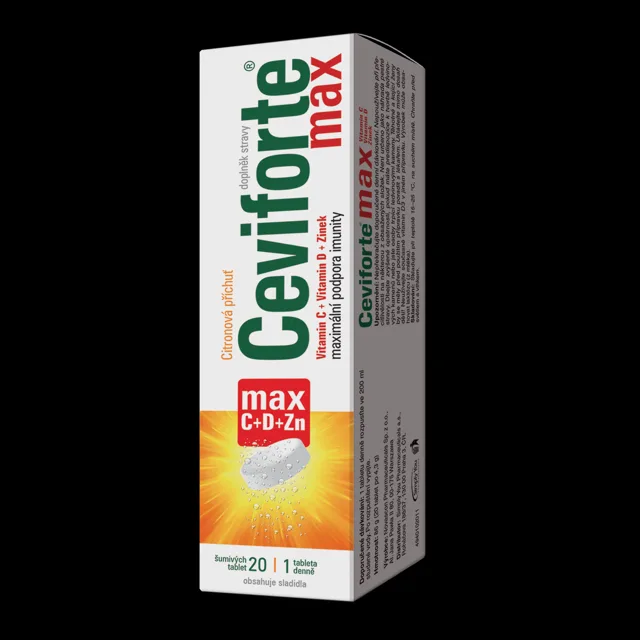 Ceviforte Max vitamin C a D + Zinek 20 šumivých tablet