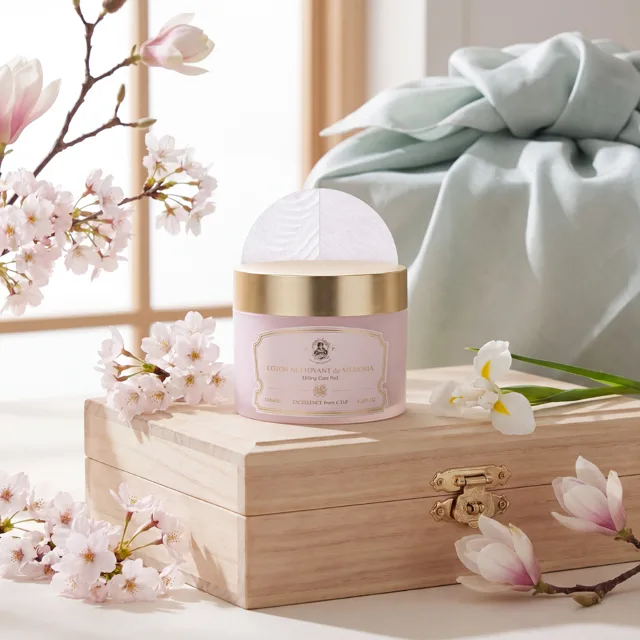 CHALLANS DE PARIS - Coton Nettoyant d'Memoria Excellence - Luxusní exfoliační odličovací tampónky - 120 ml