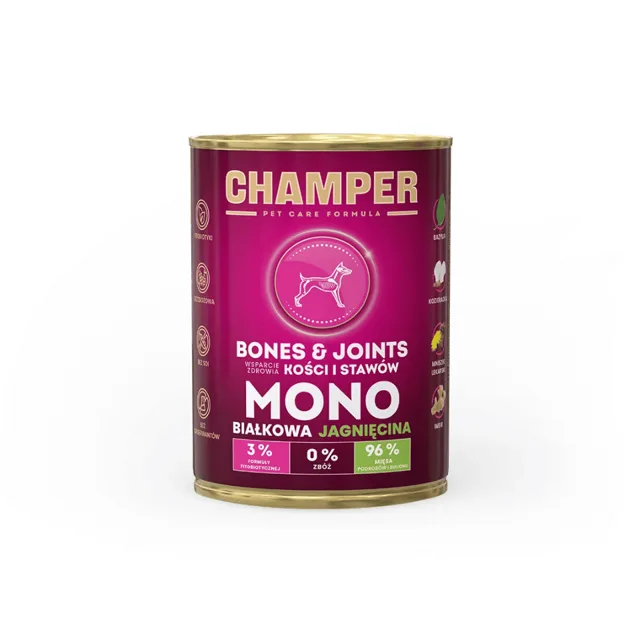CHAMPER Bones Joints Jehněčí monoproteinové krmivo pro psy 400 g