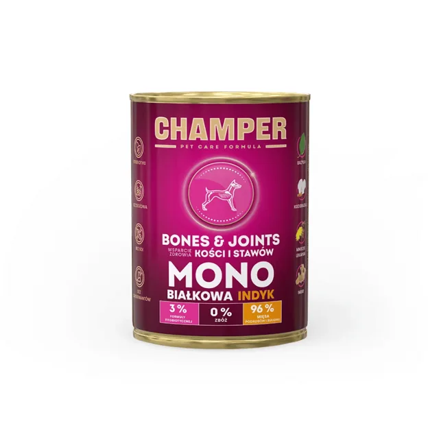 CHAMPER Bones Joints Krocan monoproteinové krmivo pro psy 400 g