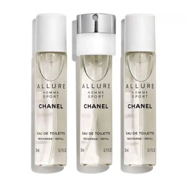 CHANEL Allure homme sport SADA NÁPLNÍ TWIST AND SPRAY  – EAU DE TOILETTE - 3X20ML 3x 20 ml