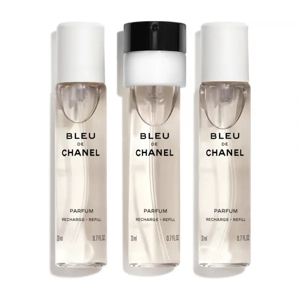 CHANEL Bleu de chanel OPAKOVANĚ PLNITELNÝ FLAKÓN TWIST AND SPRAY –  EAU DE PARFUM 3X20ML 3x 20 ml