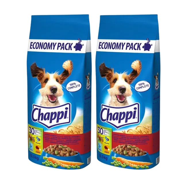 CHAPPI 27 kg krmivo pro psy s hovězím masem, drůbežím a zeleninou