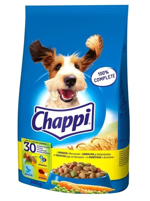 CHAPPI 500 g - suché krmivo pro psy s drůbeží a zeleninou