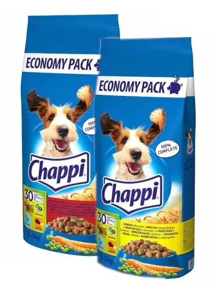 CHAPPI MIX s hovězím masem, drůbeží a zeleninou a s drůbeží a zeleninou 2x13,5kg