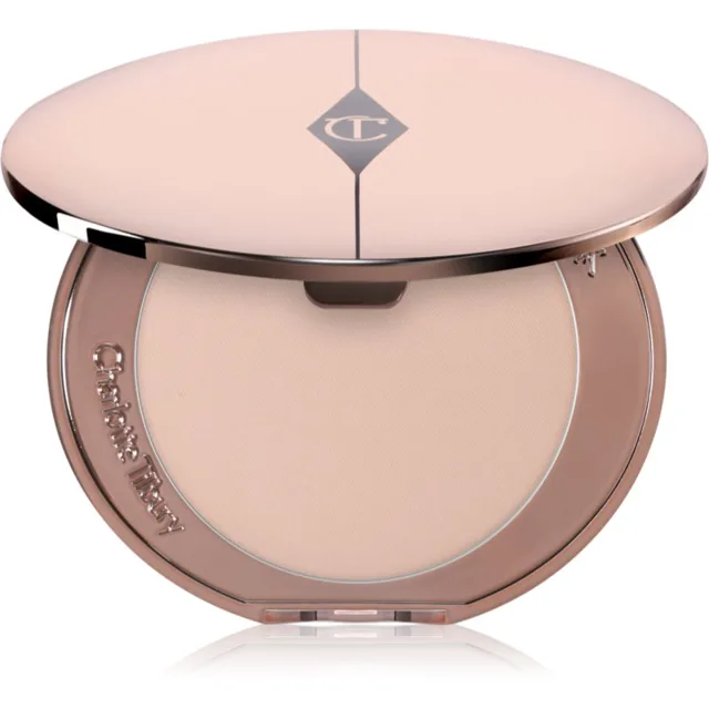 Charlotte Tilbury Airbrush Flawless Finish Refillable rozjasňující kompaktní pudr plnitelný odstín 1 Fair 8 g