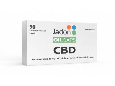 Cheveki Jadon oil caps CBD kapsle s konopným olejem s 15 mg CBD a vitamínem B12 30 kapslí