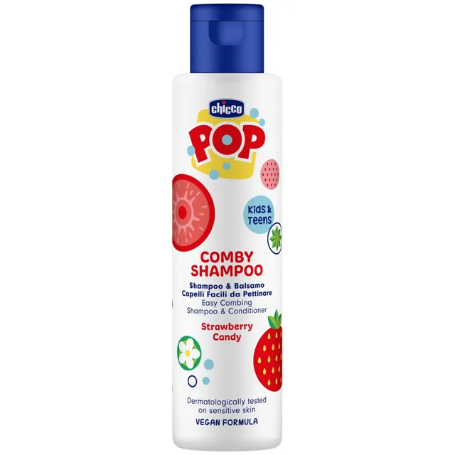 Chicco Comby Strawberry POP Šampon a kondicionér pro děti a teenagery 250 ml