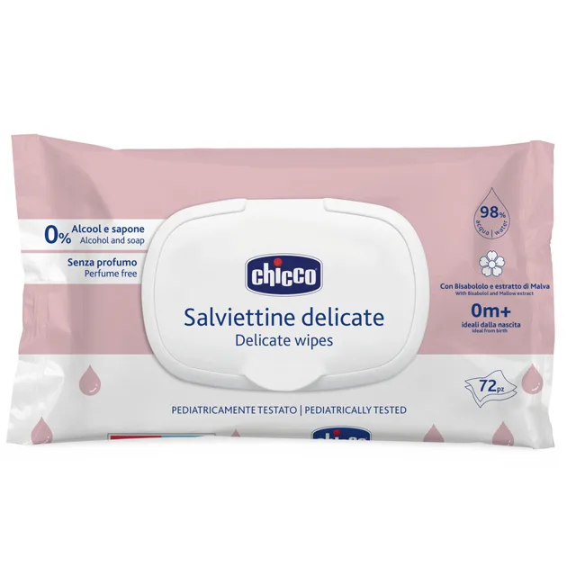Chicco Dětské vlhčené ubrousky Delicate s heřmánkem 72 ks