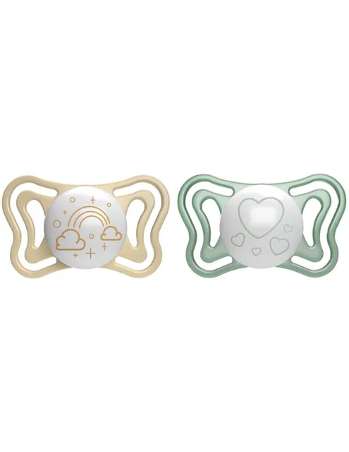 Chicco Dudlík Physio Light silikonový noční 2–6 m 2 ks