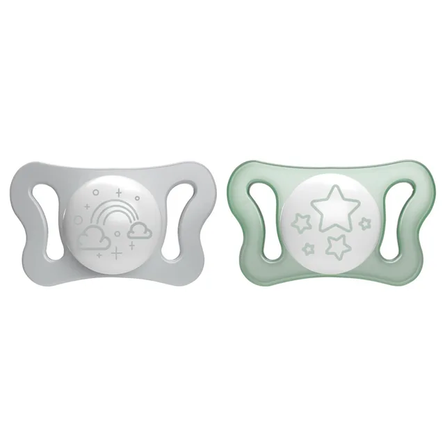 Chicco Dudlík Physioforma® Micro silikonový noční 0–2 m 2 ks