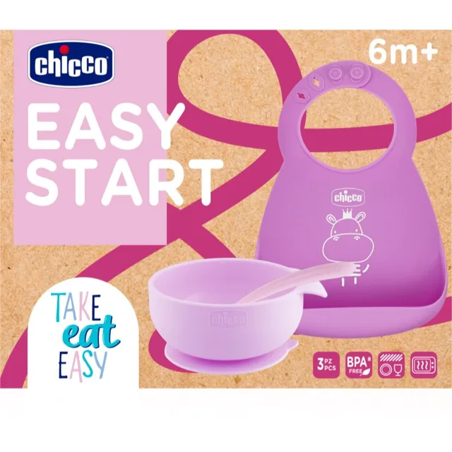 Chicco Easy Start 6m+ jídelní sada pro děti Pink