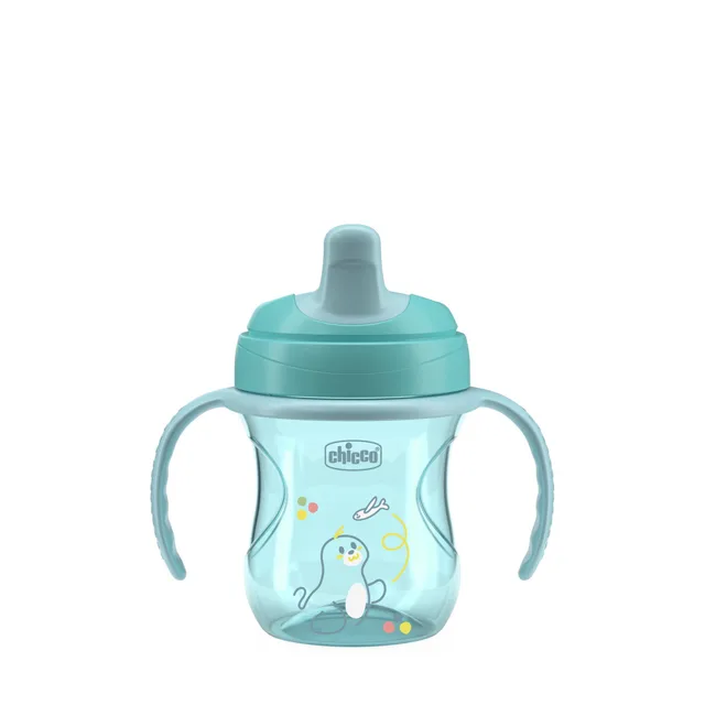 Chicco Hrneček Training s držadly 6m+ 200 ml teal