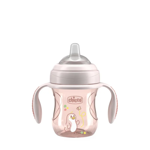 Chicco Hrneček Transition učicí s držadly 4m+ 200 ml pink