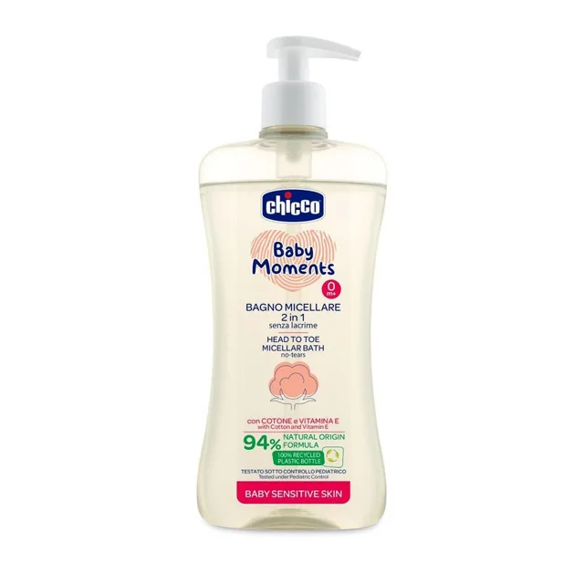 Chicco Micelární šampon na vlasy a tělo Baby Moments Sensitive 0m+ 500 ml