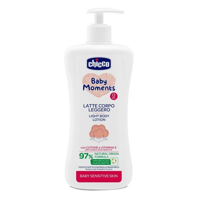 Chicco Mléko jemné tělové s dávkovačem Baby Moments Sensitive 500 ml