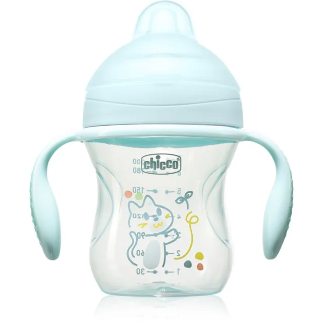 Chicco Transition Cup 4m+ tréninkový hrnek s držadly Teal 1 ks