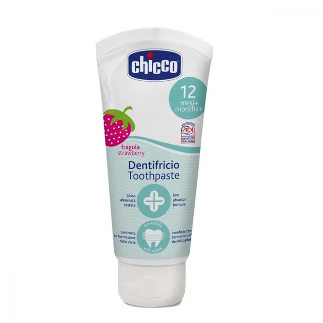 Chicco Zubní pasta bez fluoru 12+ měsíců 50 ml jahoda