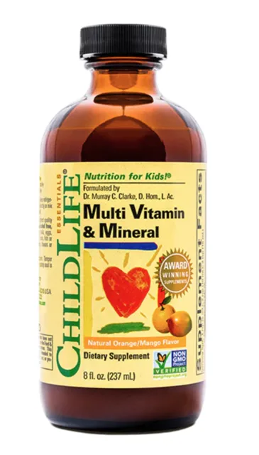 ChildLife Essentials Multi Vitamin & Mineral, multivitamin s minerály, pomeranč a mango, 237 ml