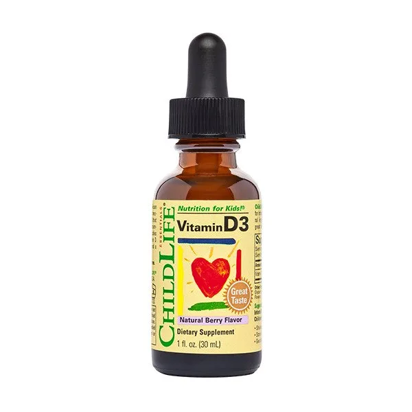 ChildLife Essentials Vitamin D3, přírodní lesní plody, 30 ml