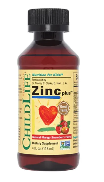 ChildLife Essentials Zinc Plus, zinek, mango a jahoda, 118 ml