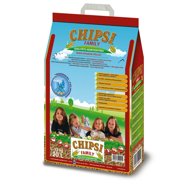 Chipsi Family hygienická podestýlka z kukuřičných pelet - 20 litrů