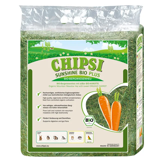Chipsi Sunshine Bio Plus horské luční seno - bio pampeliška (3 x 600 g)