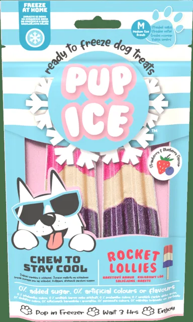 Chladící pochoutka Pup Ice zmrzlina pro psy jahoda, borůvka 2ks 90g