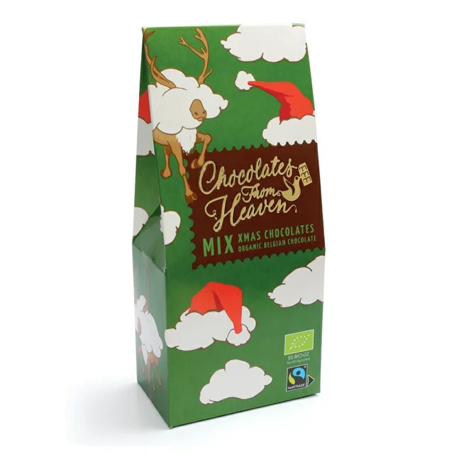 Chocolates from Heaven - BIO vánoční čokoládové pralinky z mléčné a hořké čokolády, 100 g