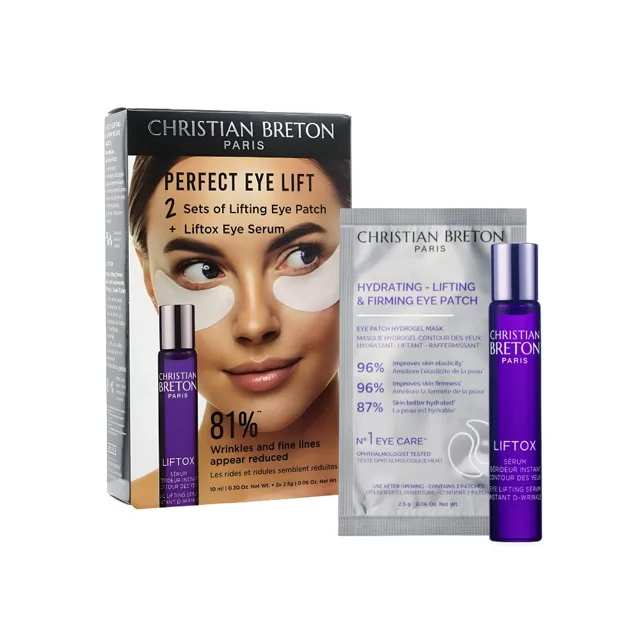 Christian Breton Liftox Sada na oči pro lifting sérum a polštářky 10 ml + 2 ks