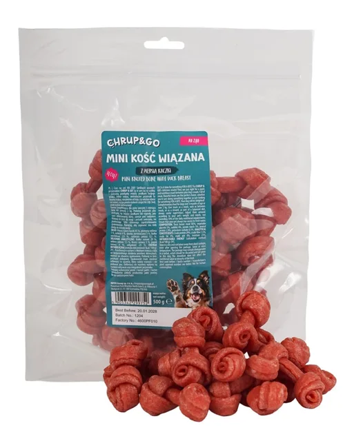 CHRUP&amp;GO Mini kost s kachním masem 500 g pamlsek pro psa