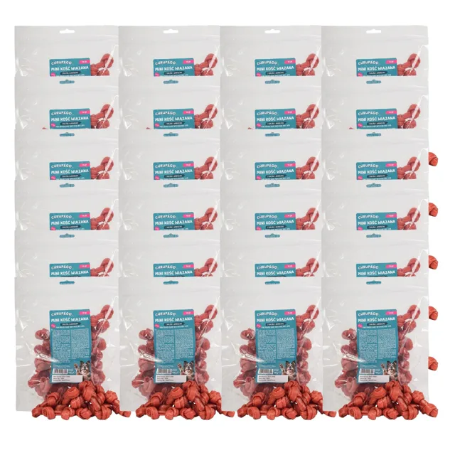 CHRUP&amp;GO Mini vázaná kost s kachnou a jehněčím masem 24 × 500 g – pamlsek pro psy