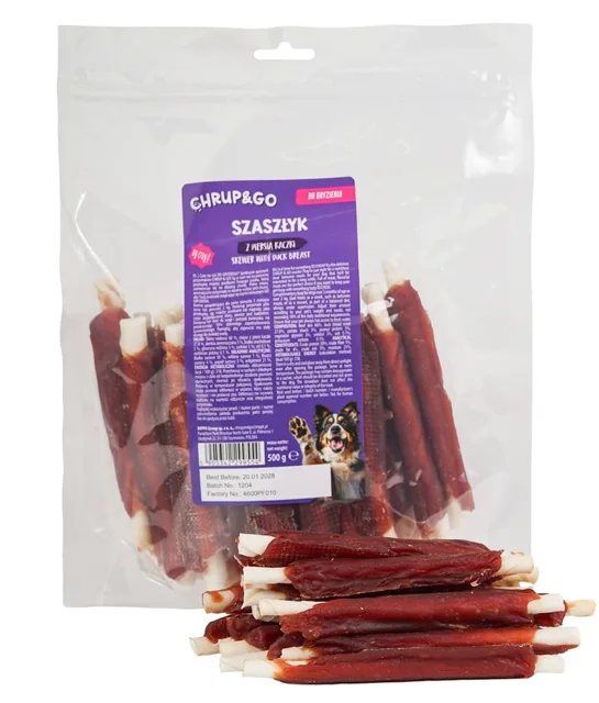 CHRUP&amp;GO Špíz s kachním masem 500 g pamlsek pro psa