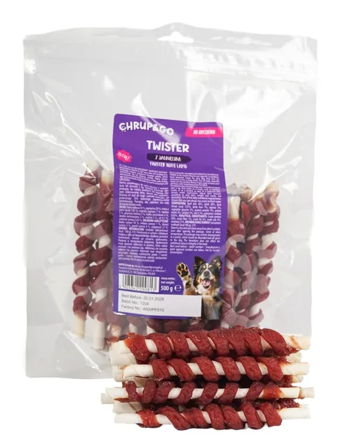 CHRUP&amp;GO Twister s jehněčím 500 g pamlsek pro psa